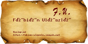 Fábián Ulászló névjegykártya