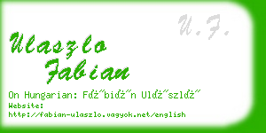 ulaszlo fabian business card